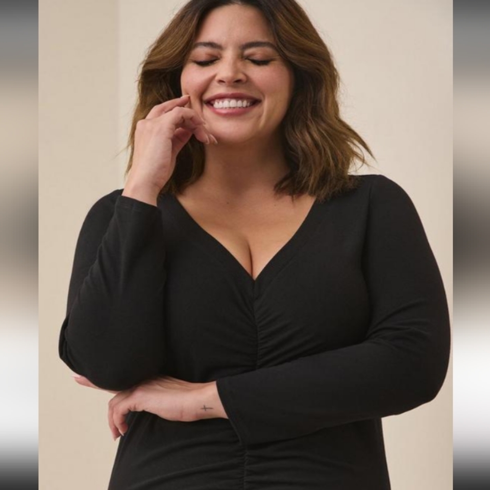 NWT 3X Torrid Mini Jersey Bodycon Dress Long Sleeve- Black Sz 3X(22/24) … - Picture 5 of 12